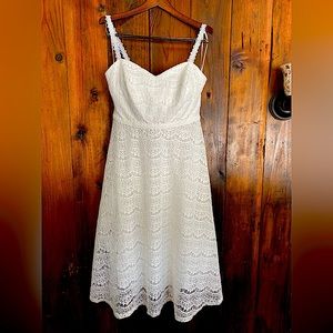 Blush Mark Dreamy White Lace Midi Dress- From Azazie, OX